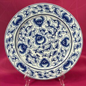 Bombay classic oriental blue floral art dinner plate